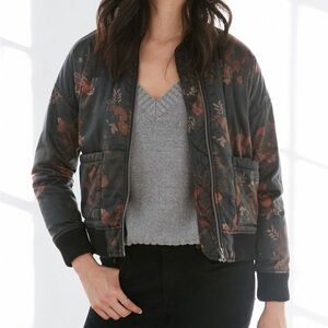 Silence + Noise Floral Utility Bomber Jacket